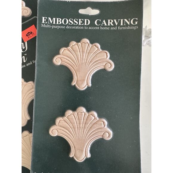 Embossed Carving Hardwood Multipurpose Accent Unpainted Handcrafted USA 12 Piece - Picture 2 of 5